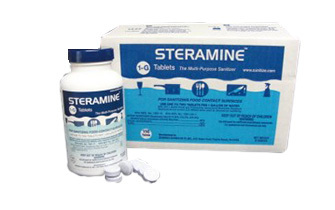Steramine Sanitizer Tablets 150 Tablets per Tube/ 900 Tablets 6 / bx  1-G