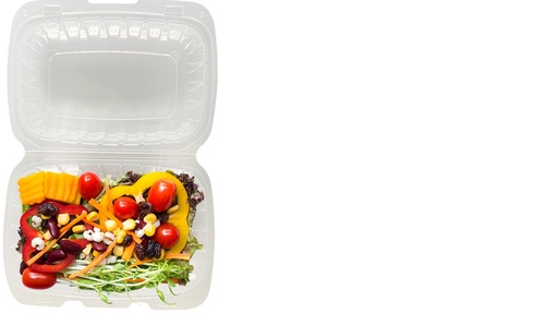 Empress PP Hinged Container Vented Clear 9" x 9" 3 ECLPPHL-93 3 Compartment 150 / cs